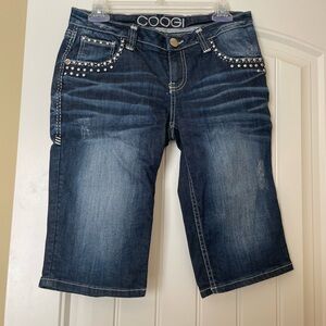 Coogi Denim Bermuda Shorts with Studded Details